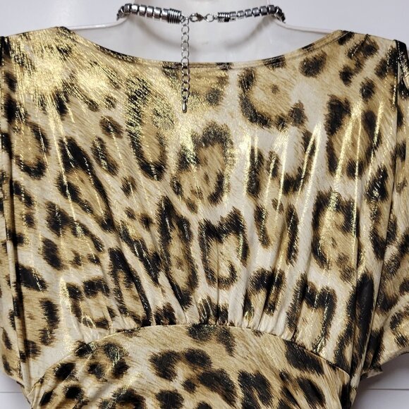 SEXY Shimmer Animal Print Dress Short Sleeve S & L - Picture 7 of 15